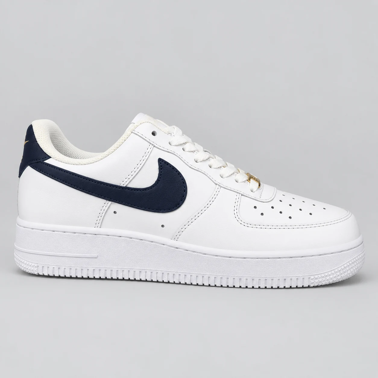 Nike Air Force 1 — White / Navy / Gold — product photo 1